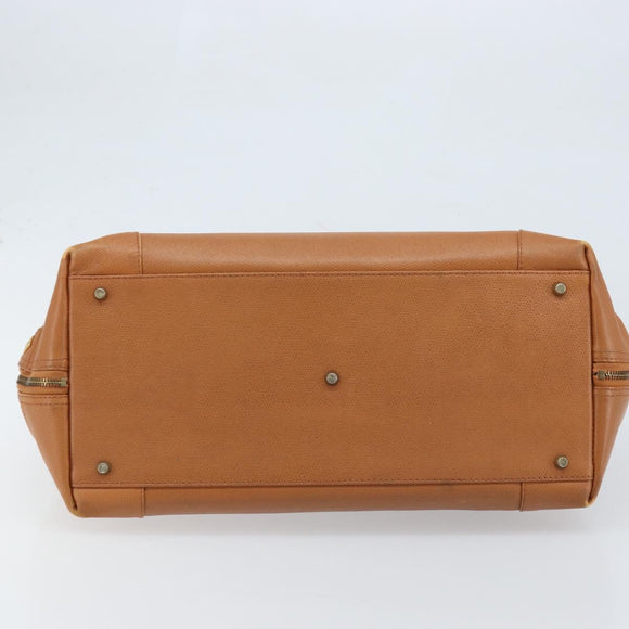 MCM Hand Bag Leather Brown Gold Auth mr2162