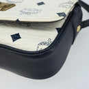 MCM Vicetos Logogram Shoulder Bag PVC Leather White Gold Auth mr2164-10