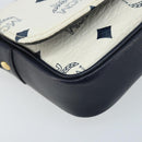 MCM Vicetos Logogram Shoulder Bag PVC Leather White Gold Auth mr2164-11