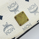 MCM Vicetos Logogram Shoulder Bag PVC Leather White Gold Auth mr2164-15