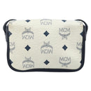 MCM Vicetos Logogram Shoulder Bag PVC Leather White Gold Auth mr2164-3