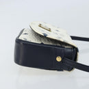 MCM Vicetos Logogram Shoulder Bag PVC Leather White Gold Auth mr2164-4