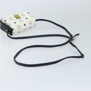 MCM Vicetos Logogram Shoulder Bag PVC Leather White Gold Auth mr2164-7
