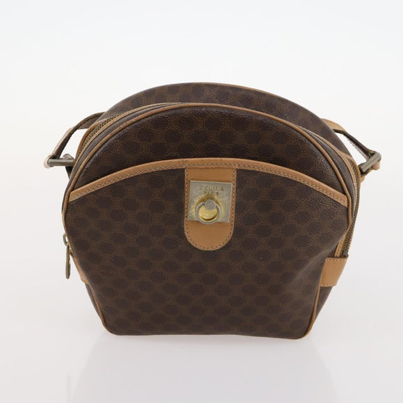 CELINE Macadam Canvas Clutch Bag PVC Leather 2 Set Brown Black Auth mr2165