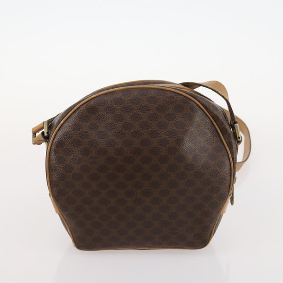 CELINE Macadam Canvas Clutch Bag PVC Leather 2 Set Brown Black Auth mr2165