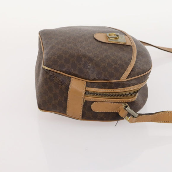 CELINE Macadam Canvas Clutch Bag PVC Leather 2 Set Brown Black Auth mr2165