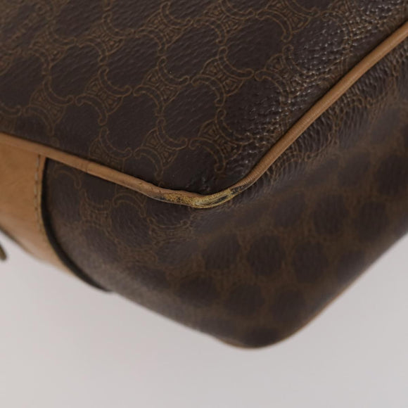 CELINE Macadam Canvas Clutch Bag PVC Leather 2 Set Brown Black Auth mr2165