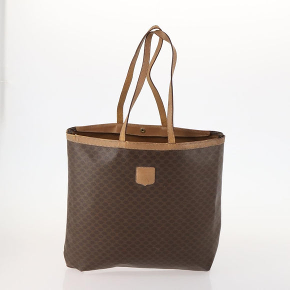 CELINE Macadam Canvas Clutch Bag PVC Leather 2 Set Brown Black Auth mr2165