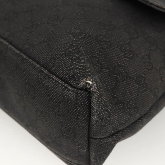 GUCCI GG Canvas Shoulder Bag Black Silver 272351 Auth mr2167