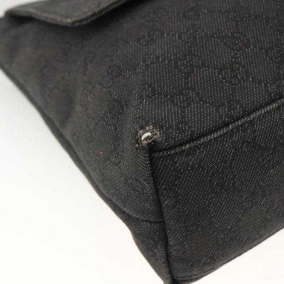 GUCCI GG Canvas Shoulder Bag Black Silver 272351 Auth mr2167