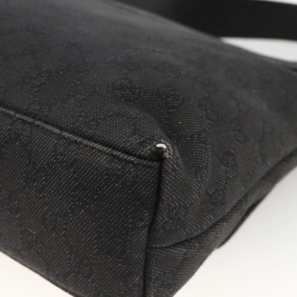 GUCCI GG Canvas Shoulder Bag Black Silver 272351 Auth mr2167