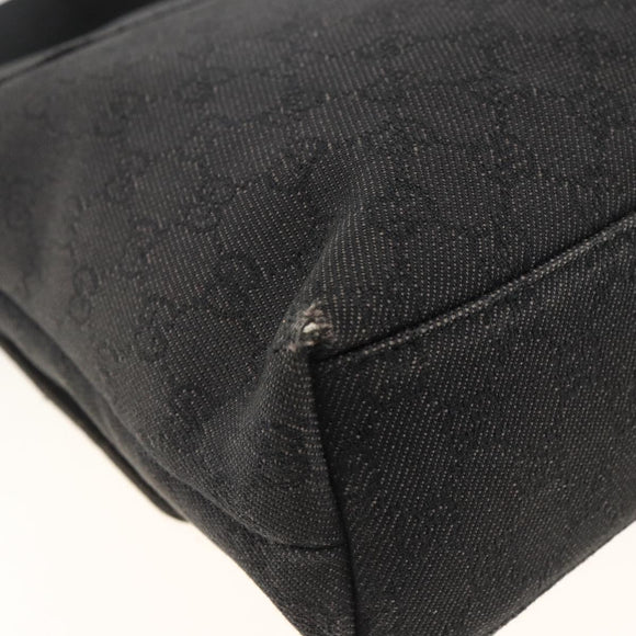 GUCCI GG Canvas Shoulder Bag Black Silver 272351 Auth mr2167
