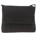 GUCCI GG Canvas Shoulder Bag Black Silver 272351 Auth mr2167-2