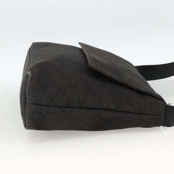 GUCCI GG Canvas Shoulder Bag Black Silver 272351 Auth mr2167