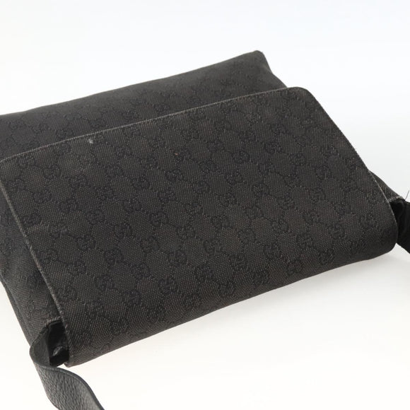 GUCCI GG Canvas Shoulder Bag Black Silver 272351 Auth mr2167