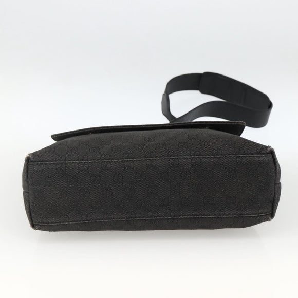 GUCCI GG Canvas Shoulder Bag Black Silver 272351 Auth mr2167