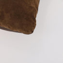 BURBERRY Shoulder Bag Suede Leather Brown Silver Auth mr2170-9