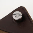 BURBERRY Shoulder Bag Suede Leather Brown Silver Auth mr2170-10
