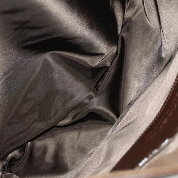BURBERRY Shoulder Bag Suede Leather Brown Silver Auth mr2170