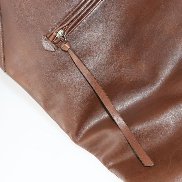 BURBERRY Shoulder Bag Suede Leather Brown Silver Auth mr2170