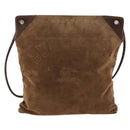 BURBERRY Shoulder Bag Suede Leather Brown Silver Auth mr2170-13