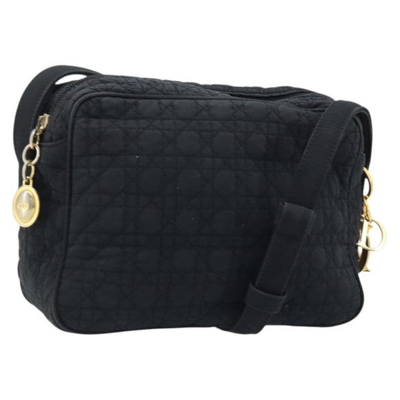 Christian Dior Shoulder Bag Nylon Black Gold Auth mr2173