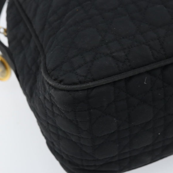 Christian Dior Shoulder Bag Nylon Black Gold Auth mr2173