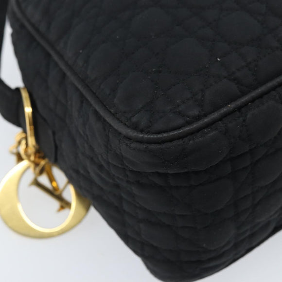 Christian Dior Shoulder Bag Nylon Black Gold Auth mr2173