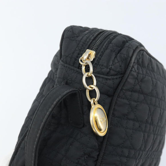 Christian Dior Shoulder Bag Nylon Black Gold Auth mr2173