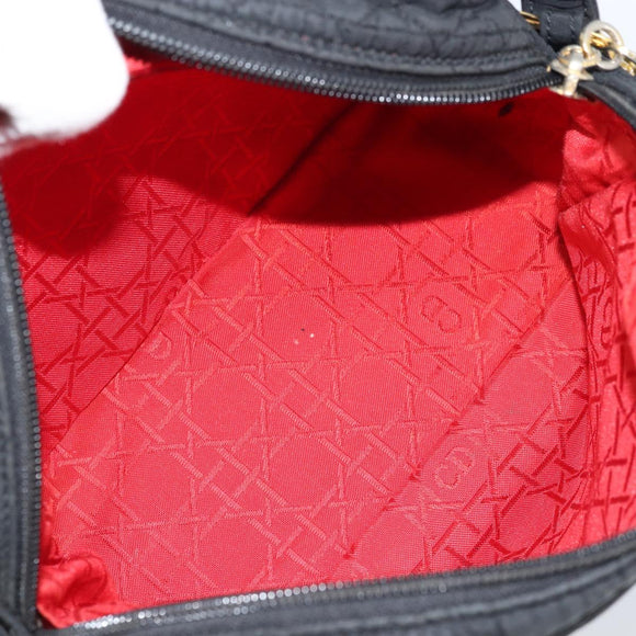 Christian Dior Shoulder Bag Nylon Black Gold Auth mr2173