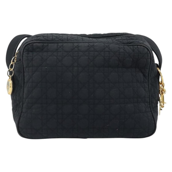 Christian Dior Shoulder Bag Nylon Black Gold Auth mr2173