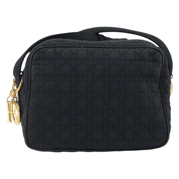 Christian Dior Shoulder Bag Nylon Black Gold Auth mr2173