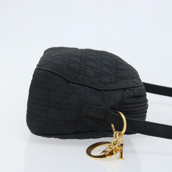 Christian Dior Shoulder Bag Nylon Black Gold Auth mr2173