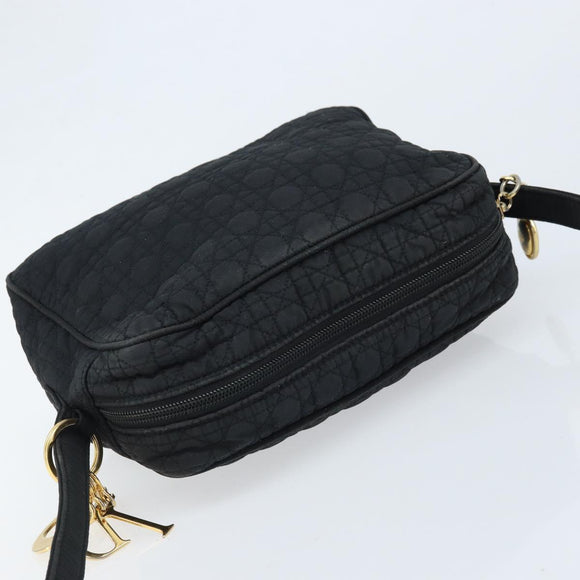 Christian Dior Shoulder Bag Nylon Black Gold Auth mr2173