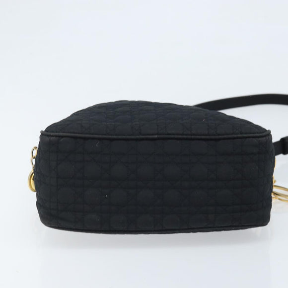 Christian Dior Shoulder Bag Nylon Black Gold Auth mr2173