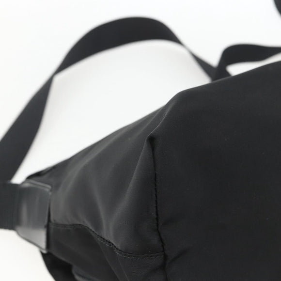 PRADA Umhängetasche Nylon Schwarz Silber Auth mr2174
