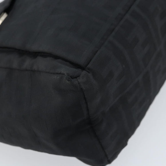 FENDI Zucca Canvas Draagtas Zwart Zilver Auth mr2177