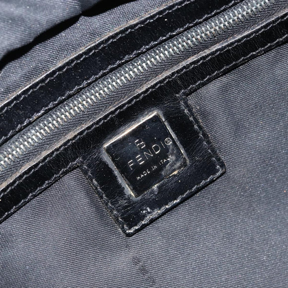 FENDI Zucca Canvas Draagtas Zwart Zilver Auth mr2177