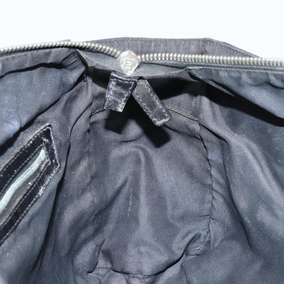 FENDI Zucca Canvas Draagtas Zwart Zilver Auth mr2177