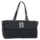 FENDI Zucca Canvas Draagtas Zwart Zilver Auth mr2177-2