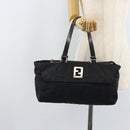 FENDI Zucca Canvas Draagtas Zwart Zilver Auth mr2177-23