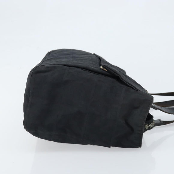 FENDI Zucca Canvas Draagtas Zwart Zilver Auth mr2177
