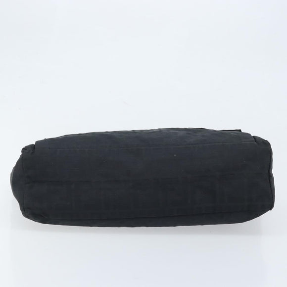 FENDI Zucca Canvas Draagtas Zwart Zilver Auth mr2177