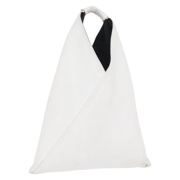 Maison Margiela Hand Bag Leather White Auth mr2179