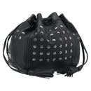 BURBERRY Blue Label Shoulder Bag Leather Black Silver Auth mr2180-1