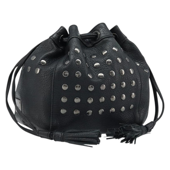 BURBERRY Blue Label Shoulder Bag Leather Black Silver Auth mr2180