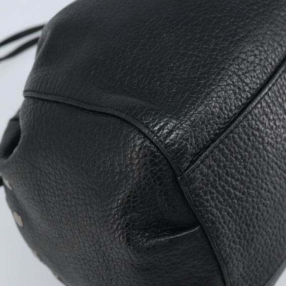BURBERRY Blue Label Shoulder Bag Leather Black Silver Auth mr2180
