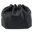 BURBERRY Blue Label Shoulder Bag Leather Black Silver Auth mr2180-2