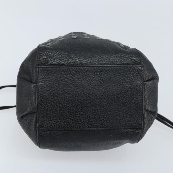 BURBERRY Blue Label Shoulder Bag Leather Black Silver Auth mr2180