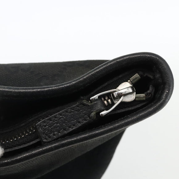GUCCI GG Canvas Web Sherry Line Tote Bag Black Silver 132898 Auth mr2181
